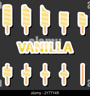 Großes buntes Set verschiedene Formen natürliches Desserteis bestehend aus verschiedenen Zutaten, Design Eis verschiedene Formen von Menü Bio Nutriti Stock Vektor