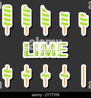 Großes buntes Set verschiedene Formen natürliches Desserteis bestehend aus verschiedenen Zutaten, Design Eis verschiedene Formen von Menü Bio Nutriti Stock Vektor