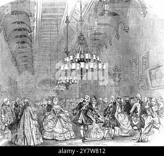 Ihr Majessty Queen Victoria's Kostüm BallMinuet im Thronsaal im Buckingham Palace, London 1845 Stockfoto