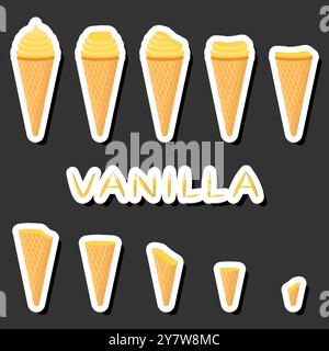 Großes buntes Set verschiedene Formen natürliches Desserteis bestehend aus verschiedenen Zutaten, Design Eis verschiedene Formen von Menü Bio Nutriti Stock Vektor