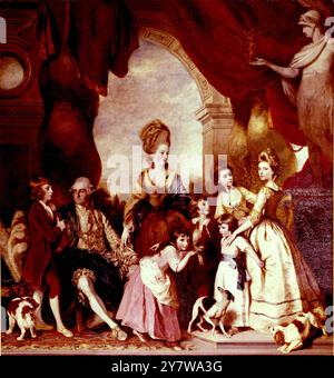Sir Joshua Reynolds : Gemälde des George Duke of Marlborough und der Familie - Blenheim Palace, Oxfordshire England 1778 Stockfoto