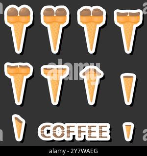 Großes buntes Set verschiedene Formen natürliches Desserteis bestehend aus verschiedenen Zutaten, Design Eis verschiedene Formen von Menü Bio Nutriti Stock Vektor