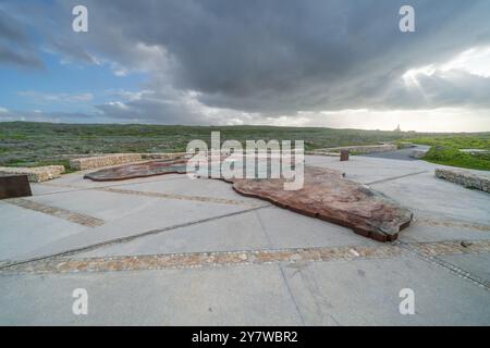 Kap Agulhas, die geografische Südspitze Afrikas und der Beginn der traditionellen Trennlinie zwischen Atlantik und Indischem Ozean Stockfoto