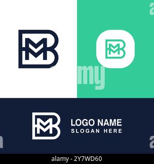 MB- oder BM-Logo mit guten Farbmustern. Stock Vektor