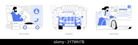 Wie man isolierte Cartoon-Vektor-Illustrationen arbeitet, siehe Stock Vektor