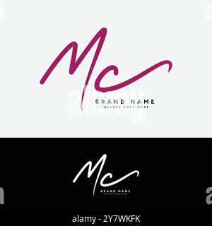 M, C, MC Initial Letter Logo. Handgeschriebenes Logo mit Buchstabe MC Stock Vektor