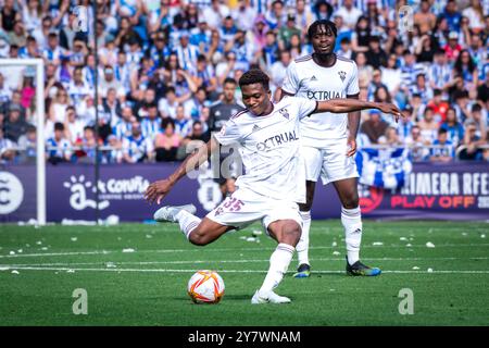 A Coruña, Spanien. 11. Juni 2022. Playoffs für die Hypermotion League. RC Deportivo vs Albacete. Emmanuel Amoh Stockfoto