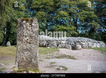 Teil des Clava Cairns bronzezeitlichen Friedhofskomplexes in der Nähe von Inverness in Schottland, Großbritannien Stockfoto