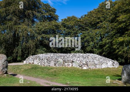 Teil des Clava Cairns bronzezeitlichen Friedhofskomplexes in der Nähe von Inverness in Schottland, Großbritannien Stockfoto