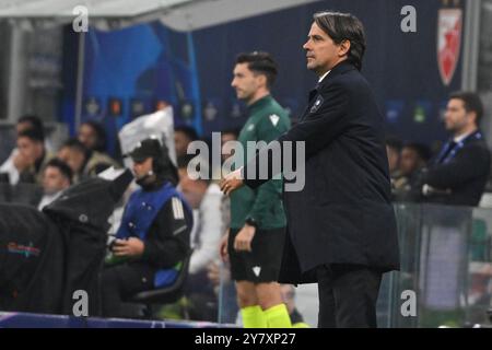 1. Oktober 2024; Stadio San Siro, Mailand, Italien, UEFA Champions League Fußball, Inter Mailand gegen Roter Stern Belgrad; Simone Inzaghi Cheftrainer des FC Inter Stockfoto