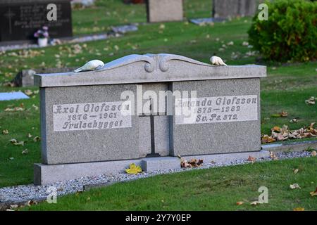 Skånes-Fagerhult, Skåne, Schweden. September 2024. Der Friedhof. Stockfoto