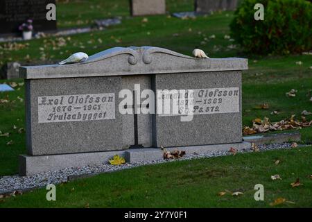 Skånes-Fagerhult, Skåne, Schweden. September 2024. Der Friedhof. Stockfoto