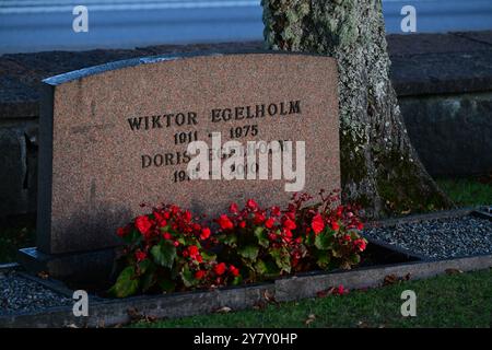 Skånes-Fagerhult, Skåne, Schweden. September 2024. Der Friedhof. Stockfoto