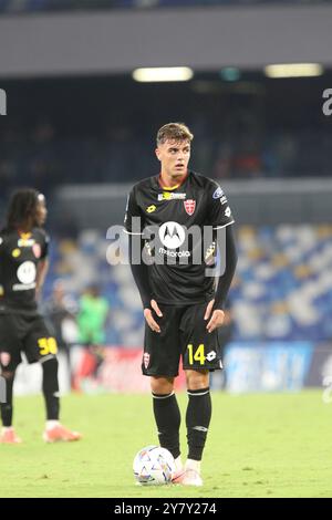 Neapel, Italien. September 2024. Daniel Maldini während des Fußballspiels zwischen SSC Napoli und AC Monza im Diego Armando Maradona Stadion in Neapel. Der SSC Neapel gewinnt am 29. September 2024 2-0 in Neapel. (Foto: Salvatore Esposito/Pacific Press/SIPA USA) Credit: SIPA USA/Alamy Live News Stockfoto