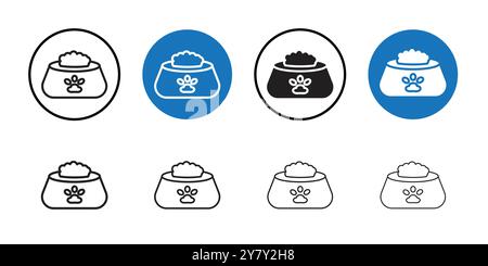 Hundefutter-Ikone Black Line Art Vektor in schwarz-weiß Umrisse Set Sammlung Zeichen Stock Vektor