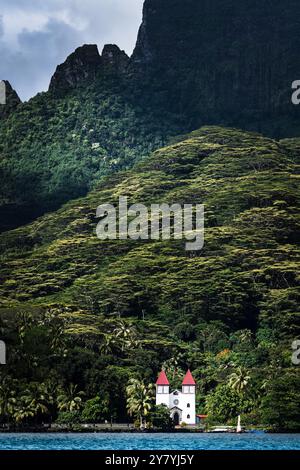 Kirche Saint Famille. Moorea Island. Französisch-Polynesien. Stockfoto