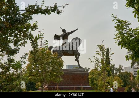 Statue von Amir Timur (Tamerlane, 1336-1405). Er war der Gründer des Timurid Empire in Zentralasien und wurde zum ersten Herrscher im timurid Dynasten Stockfoto