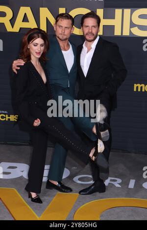 Aya Cash, Billy Magnussen, Daniel Brühl 01/2024 die Premiere der HBO Original Comedy Series „The Franchise“ im Paramount Theatre in Hollywood, CA Foto von Izumi Hasegawa/Hollywood News Wire Inc Quelle: Hollywood News Wire Inc./Alamy Live News Stockfoto