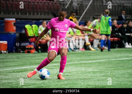 Vancouver, Kanada. Oktober 2024. Vancouver, British Columbia, Kanada, 1. Oktober 2024: Jaedyn Shaw (11 San Diego Wave) in Aktion während des Gruppenspiels des CONCACAF W Champions Cup zwischen Vancouver Whitecaps FC Girls Elite und San Diego Wave im BC Place Stadium in Vancouver, British Columbia, Kanada (NUR REDAKTIONELLE VERWENDUNG). (Amy Elle/SPP) Credit: SPP Sport Press Photo. /Alamy Live News Stockfoto