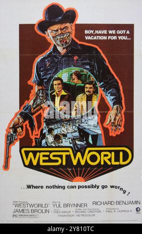 Westworld, 1973. US-amerikanischer Science-Fiction-Western-Film von Michael Crichton. Stockfoto