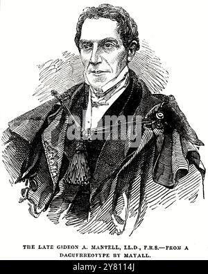 Porträt von MANTELL, Gideon Algernon (1790–1852) historische Gravur Stockfoto