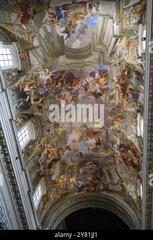 Reich bemalte Decke, Chiesa di Sant'Ignazio di Loyola in Campo Marzio, Piazza S. Ignazio, Rom, Italien Stockfoto