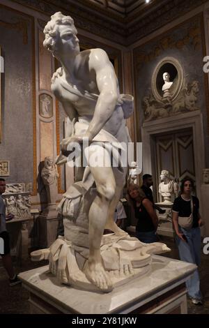 Statue des Discus Thrower, Galerie Borghese, Villa Borghese, Rom, Italien Stockfoto