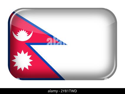 Rechteckige Schaltfläche des Nepal Web-Symbols Stockfoto