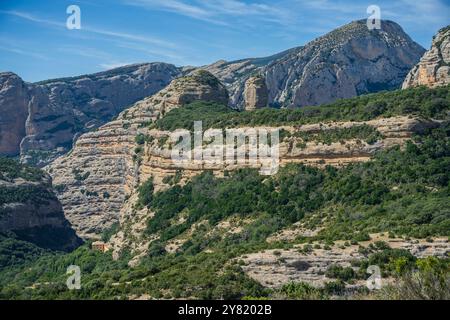 St. COSME's Ei Rock Formation (huevo de San COSME), Sierra and Canyons of Guara Natural Park, Huesca, Aragon Community, Spanien Stockfoto