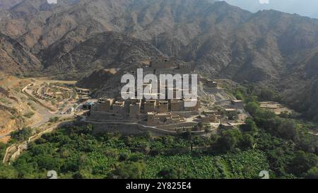 Dhee Ayn Marmor Dorf, Al-Bahah region, Al Mukhwah, Saudi-Arabien Stockfoto