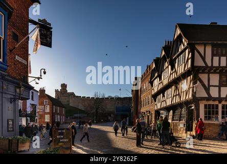 Lincoln, eine Stadt in den East Midlands, bekannt für die mittelalterliche Lincoln Cathedral. Stockfoto