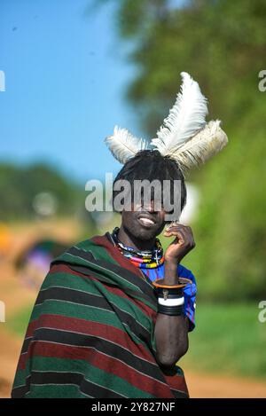 Ein Karimojong-Mann in Kotido, Karamoja Uganda Stockfoto