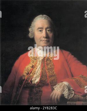 RAMSAY, Allan (* 1713, Edinburgh, d. 1784, Dover) Portrait of David Hume 1766 Öl auf Leinwand Scottish National Portrait Gallery, Edinburgh David Hume (1711–1776) war ein schottischer empirischer Philosoph, Historiker, Ökonom und Essayist, der Philosophie als induktive, experimentelle Wissenschaft der menschlichen Natur betrachtete. Ausgehend von der wissenschaftlichen Methode des englischen Physikers Sir Isaac Newton als Modell und aufbauend auf der Erkenntnistheorie des englischen Philosophen John Locke versuchte Hume zu beschreiben, wie der Geist beim Erwerb von Wissen funktioniert. Er kam zu dem Schluss, dass ich keine Theorie der Realität habe Stockfoto