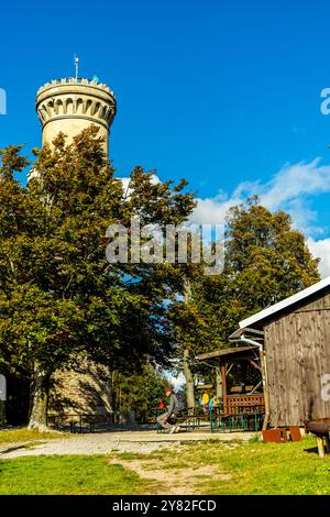 Herbstwanderung durch den wunderschönen Thüringer Wald über die Kickelhahn bei Ilmenau - Thüringen - Deutschland Stockfoto