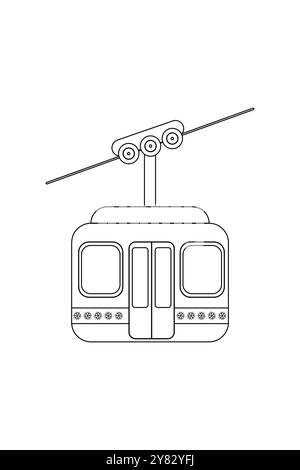 Färbung, Winterbahn, Illustration auf weißem Hintergrund. Vektor isoliert Stock Vektor