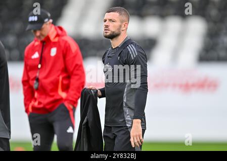 Pasching, Österreich. Oktober 2024. PASCHING, ÖSTERREICH -2. OKTOBER: Valon Berisha von LASK im Abschlusstraining LASK zur UEFA Conference League MD1 voestalpine Stadion am 2. Oktober 2024 in Pasching, Österreich.241002 SEPA 20 044 - 20241002 PD7645 Credit: APA-PictureDesk/Alamy Live News Stockfoto