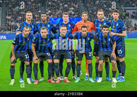 Mailand, Italien. Oktober 2024. Das Startelf von Inter für das UEFA Champions League-Spiel zwischen Inter und FK Crvena Zvezda bei Giuseppe Meazza in Mailand. Quelle: Gonzales Photo/Alamy Live News Stockfoto