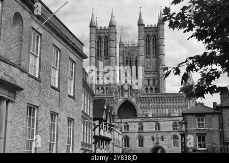 Lincoln Cathedral, auch Lincoln Minster genannt und formell Cathedral Church of the Blessed Virgin Mary of Lincoln, Lincolnshire, Großbritannien. Stockfoto