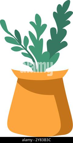 Topfpflanze in Orange Pot Stock Vektor