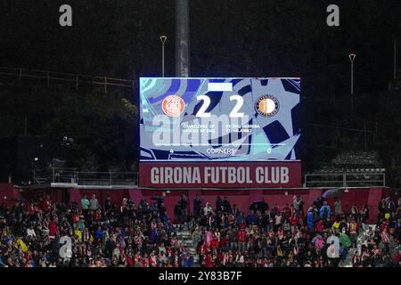 Girona, Spanien. Oktober 2024. Girona - das Ergebnis in der zweiten Runde des neuen Formats der UEFA Champions League 2024/2025. Das Spiel findet am 2. Oktober 2024 in Girona statt. Credit: Box to Box Pictures/Alamy Live News Stockfoto