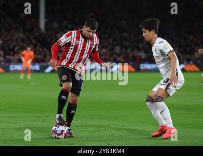 Sheffield, Großbritannien. Oktober 2024. Gustavo Hamer von Sheffield United während des Sky Bet Championship Matches in der Bramall Lane, Sheffield. Der Bildnachweis sollte lauten: Simon Bellis/Sportimage Credit: Sportimage Ltd/Alamy Live News Stockfoto