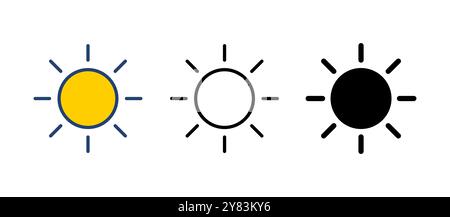 Vektor des Sonnensymbols. Vektor des Helligkeitssymbols Stock Vektor