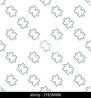 Ein Puzzle Puzzle Piece Vektor Konzept nahtlose Muster im Umrissstil Stock Vektor