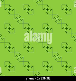 Zwei Puzzleteile Vektorkonzept lineares nahtloses Muster Stock Vektor