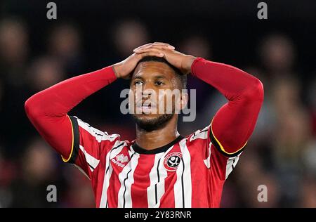 Sheffield, Großbritannien. Oktober 2024. Tyrese Campbell von Sheffield United während des Sky Bet Championship Matches in der Bramall Lane, Sheffield. Der Bildnachweis sollte lauten: Andrew Yates/Sportimage Credit: Sportimage Ltd/Alamy Live News Stockfoto