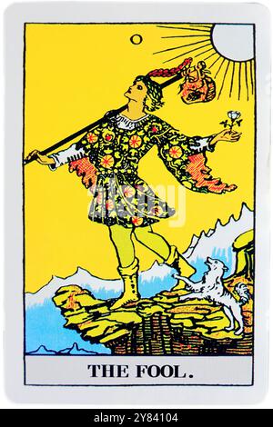 Tarot Card - der Narr - Studio-Einrichtung. Stockfoto