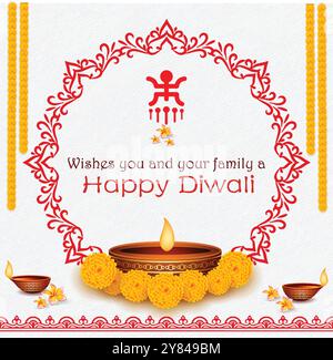 Happy Diwali Poster mit Festival Hintergrund Stock Vektor