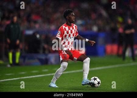 Girona, Esp. Oktober 2024. GIRONA FC-FEYENOORD 2. Oktober 2024 Asprilla of Girona während des Spiels der UEFA Champions League 2024/25 League zwischen Girona FC und Feyenoord im Stadtstadion Montilivi in Girona, Spanien. Quelle: Rosdemora/Alamy Live News Stockfoto