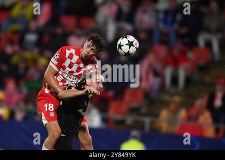 Girona, Esp. Oktober 2024. GIRONA FC-FEYENOORD 2. Oktober 2024 Ladislav Krejci (18) von Girona FC während des Spiels der UEFA Champions League 2024/25 League zwischen Girona FC und Feyenoord im Stadtstadion Montilivi in Girona, Spanien. Quelle: Rosdemora/Alamy Live News Stockfoto