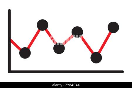 Symbol für Geschäftsdaten, einfache Zeile, Gewinn- und Verlustanalysen Stock Vektor